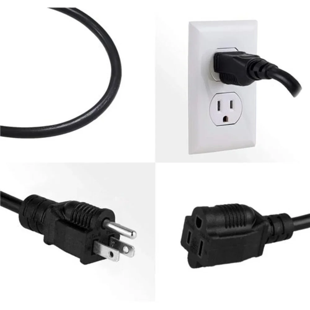 2-Pack 15ft Extension Cord Outdoor Belllights 16 SJTW AWG Heavy Duty Power Cord